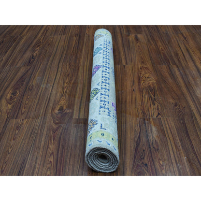 Kazak Wool Hand Knotted Rug Grey Ivory 3.3X5.0 -O053538