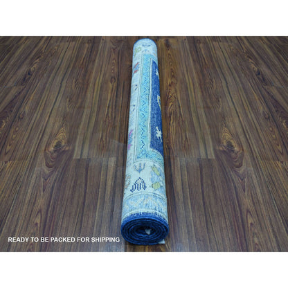 Kazak Wool Hand Knotted Rug Blue Ivory 3.1X5.0 -O053539