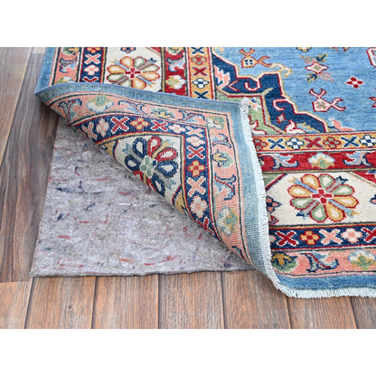 Kazak Wool Hand Knotted Rug Blue 6.2x8.7 -O0535