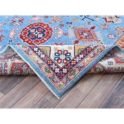 Kazak Wool Hand Knotted Rug Blue 6.2x8.7 -O0535