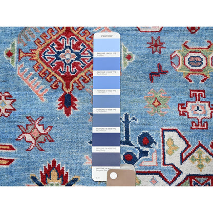 Kazak Wool Hand Knotted Rug Blue 6.2x8.7 -O0535