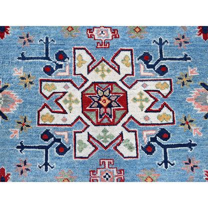 Kazak Wool Hand Knotted Rug Blue 6.2x8.7 -O0535