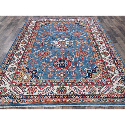 Kazak Wool Hand Knotted Rug Blue 5.11x8.9 -O0536