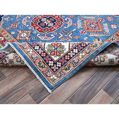 Kazak Wool Hand Knotted Rug Blue 5.11x8.9 -O0536