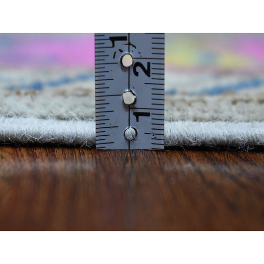 Kazak Wool Hand Knotted Rug Grey Pink 3.4X4.10 -O053788