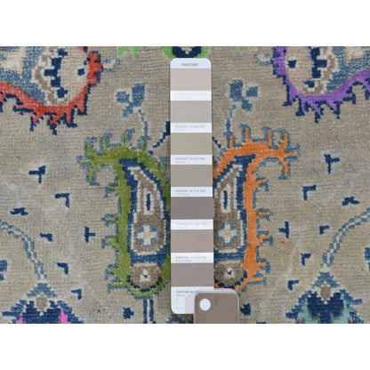 Kazak Wool Hand Knotted Rug Grey Ivory 4.0X5.9 -O053807