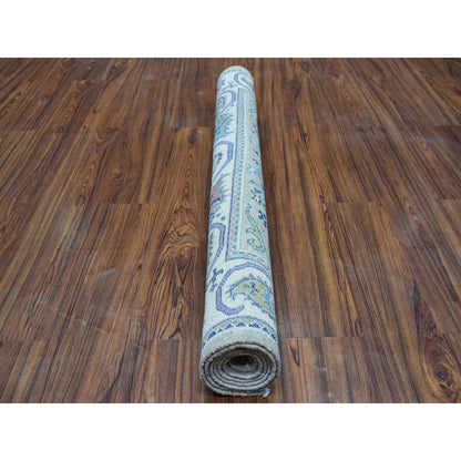 Kazak Wool Hand Knotted Rug Grey Ivory 4.0X5.9 -O053807