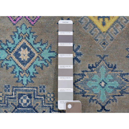 Kazak Wool Hand Knotted Rug Grey Ivory 3.10X5.9 -O053808
