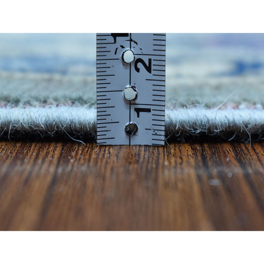 Kazak Wool Hand Knotted Rug Grey Ivory 3.10X5.9 -O053808