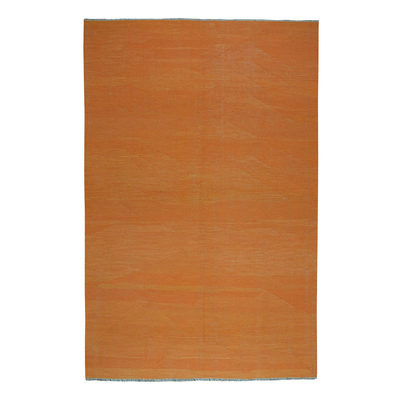 Flat Weave Wool Hand Woven Rug Orange Vibrant Orange 6.4X9.9 -O053847