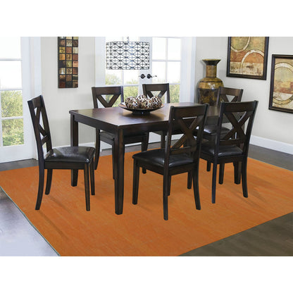 Flat Weave Wool Hand Woven Rug Orange Vibrant Orange 6.4X9.9 -O053847