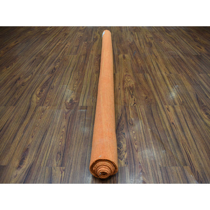 Flat Weave Wool Hand Woven Rug Orange Vibrant Orange 6.4X9.9 -O053847