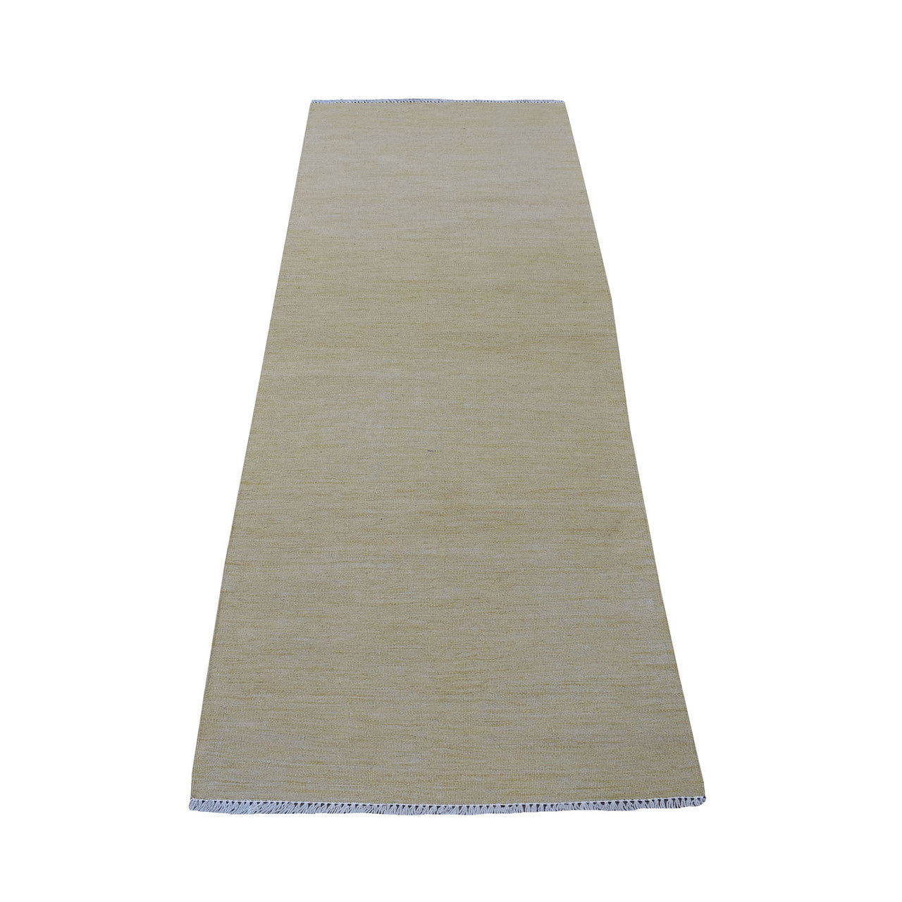Flat Weave Wool Hand Woven Rug Yellow Golden Haze 2.6X6.7 -O053851