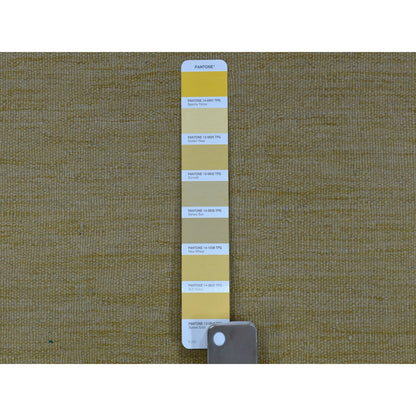 Flat Weave Wool Hand Woven Rug Yellow Golden Haze 2.6X6.7 -O053851