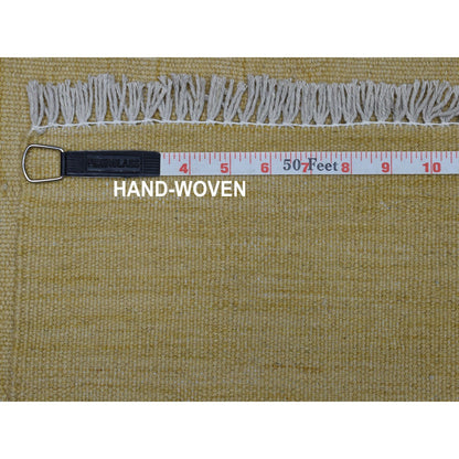 Flat Weave Wool Hand Woven Rug Yellow Golden Haze 2.6X6.7 -O053851