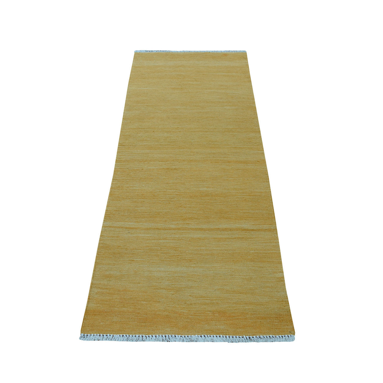 Flat Weave Wool Hand Woven Rug Yellow Jurassic Gold 2.4X6.3 -O053853