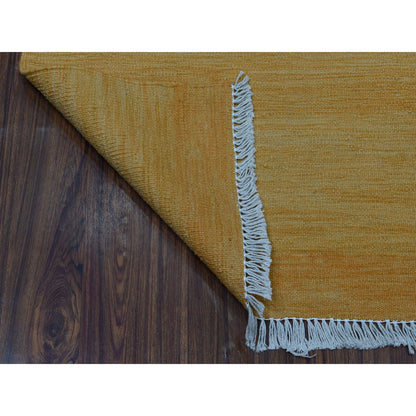 Flat Weave Wool Hand Woven Rug Yellow Jurassic Gold 2.4X6.3 -O053853