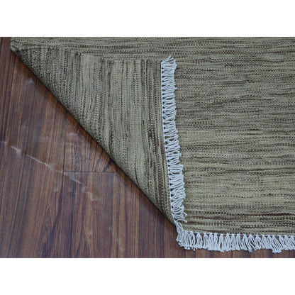Flat Weave Wool Hand Woven Rug Grey Gray 2.4X6.4 -O053856