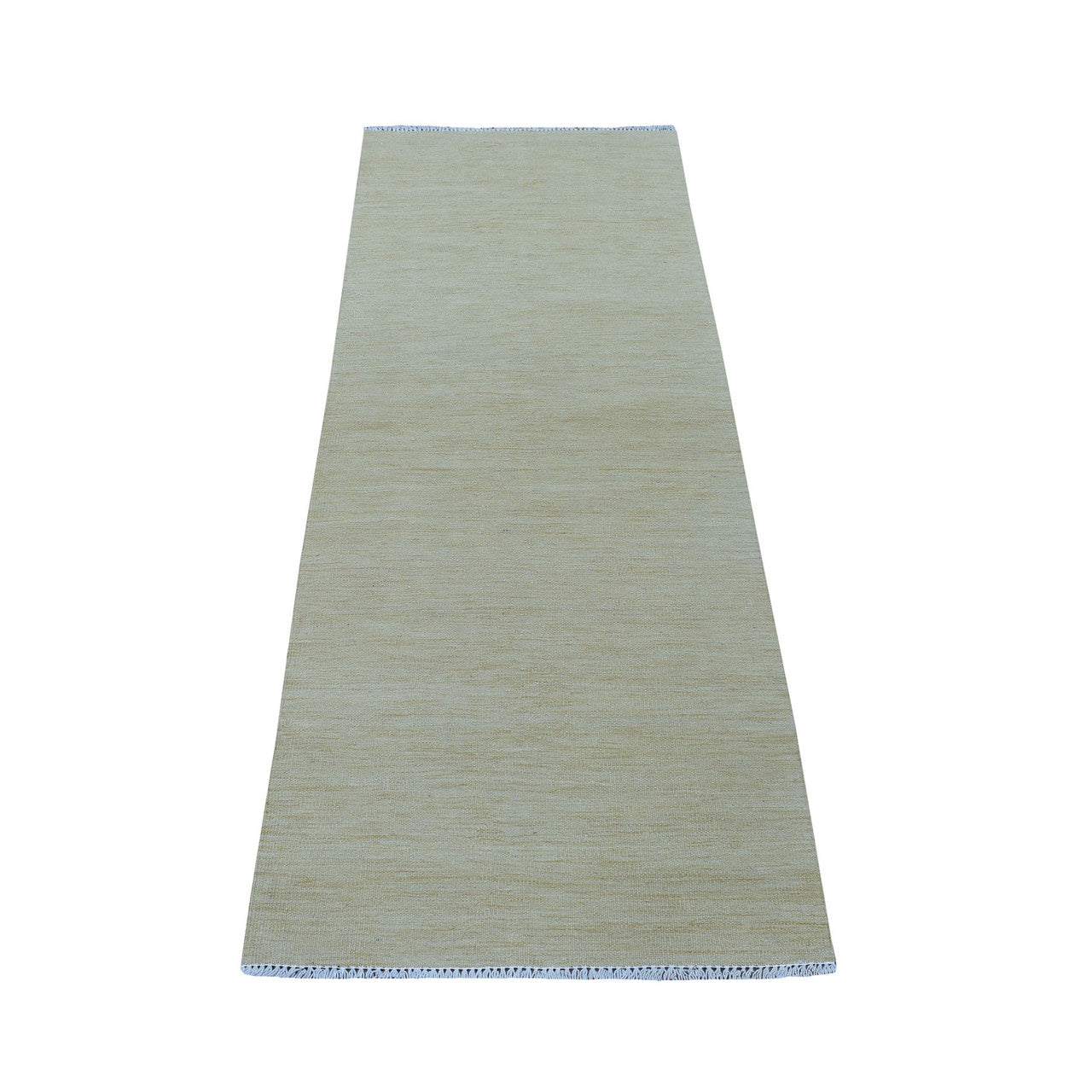 Flat Weave Wool Hand Woven Rug Yellow Sunlight 2.5X6.3 -O053858