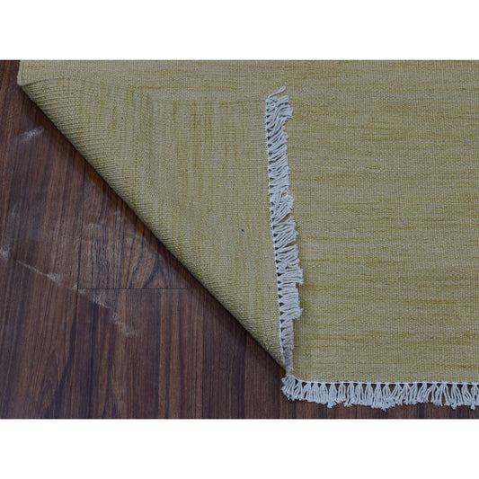 Flat Weave Wool Hand Woven Rug Yellow Sunlight 2.5X6.3 -O053858