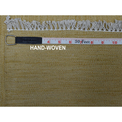 Flat Weave Wool Hand Woven Rug Yellow Sunlight 2.5X6.3 -O053858