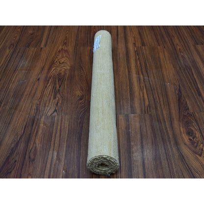 Flat Weave Wool Hand Woven Rug Beige Straw 2.2X6.2 -O053860
