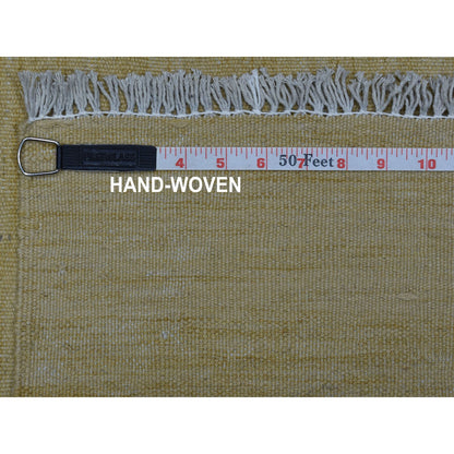 Flat Weave Wool Hand Woven Rug Beige Straw 2.2X6.2 -O053860