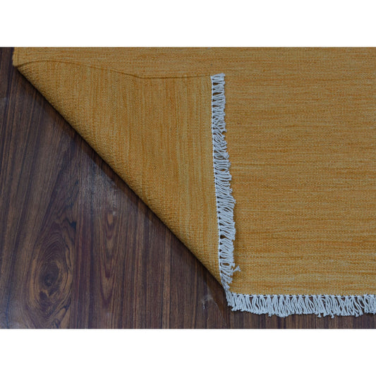 Flat Weave Wool Hand Woven Rug Yellow Marigold 2.4X6.4 -O053861