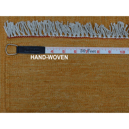 Flat Weave Wool Hand Woven Rug Yellow Marigold 2.4X6.4 -O053861