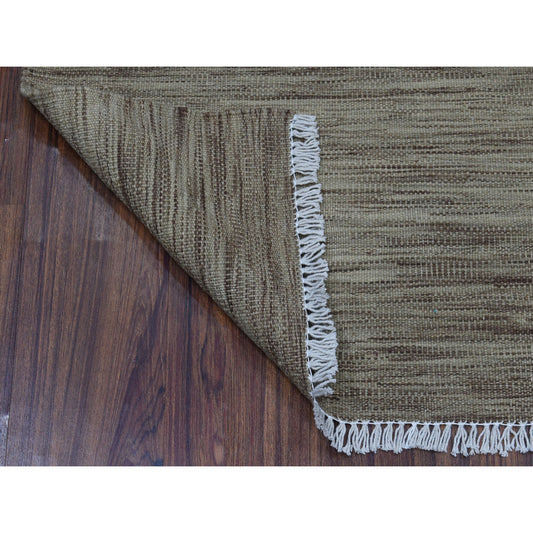 Flat Weave Wool Hand Woven Rug Grey Parini Sand 2.4X6.3 -O053862