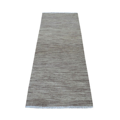 Flat Weave Wool Hand Woven Rug Brown Tanin  2.6X6.5 -O053866