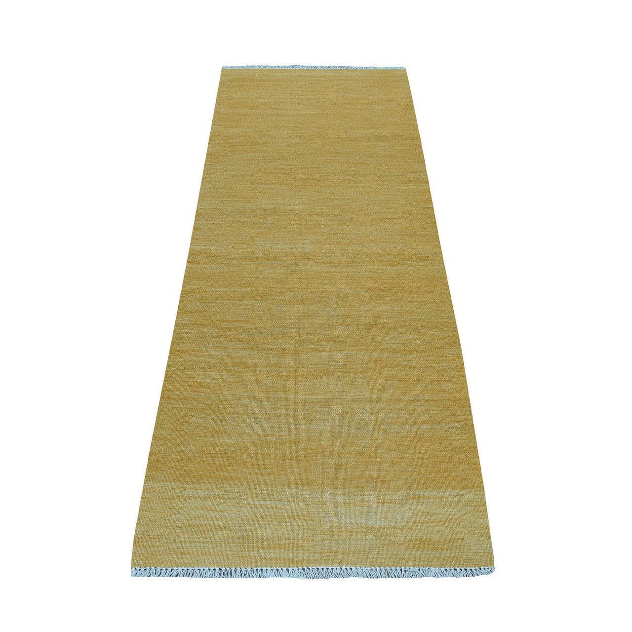 Flat Weave Wool Hand Woven Rug Yellow Russets Orange 2.6X6.8 -O053867
