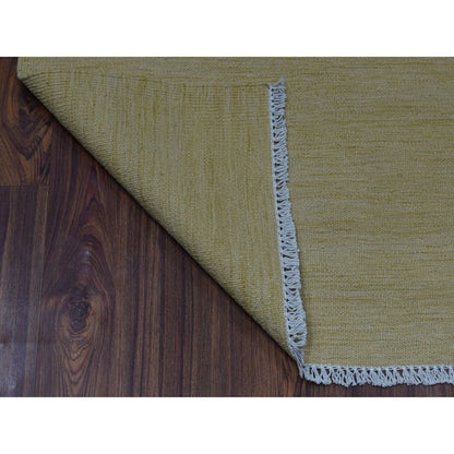 Flat Weave Wool Hand Woven Rug Yellow Golden Haze 2.6X6.3 -O053870