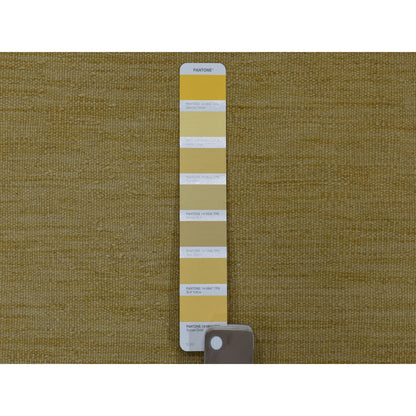 Flat Weave Wool Hand Woven Rug Yellow Golden Haze 2.6X6.3 -O053870