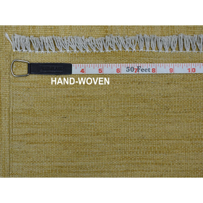 Flat Weave Wool Hand Woven Rug Yellow Golden Haze 2.6X6.3 -O053870