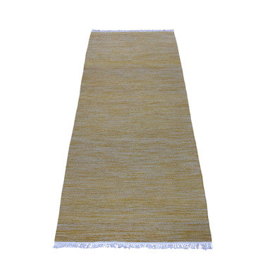 Flat Weave Wool Hand Woven Rug Yellow Sunshine 2.7X6.5 -O053872