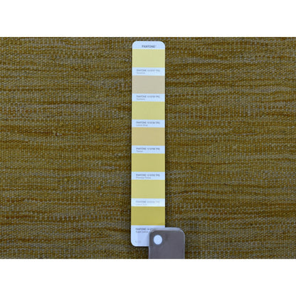 Flat Weave Wool Hand Woven Rug Yellow Sunshine 2.7X6.5 -O053872