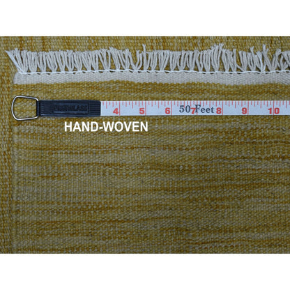 Flat Weave Wool Hand Woven Rug Yellow Sunshine 2.7X6.5 -O053872