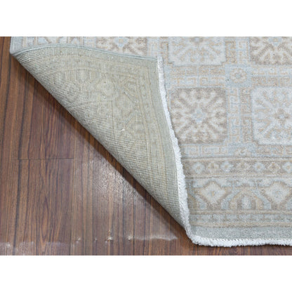 Oushak And Peshawar Wool Hand Knotted Rug Blue Hint OF Mint 4.1X6.1 -O053928