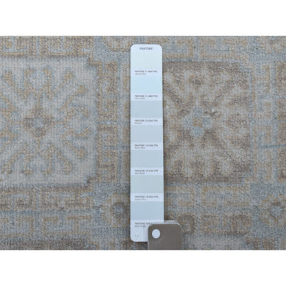 Oushak And Peshawar Wool Hand Knotted Rug Blue Hint OF Mint 4.1X6.1 -O053928