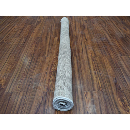 Overdyed & Vintage Worn Wool Hand Knotted Rug Brown Rugby Tan 4.10X7.3 -O054029