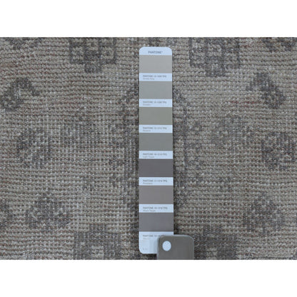 Overdyed & Vintage Worn Wool Hand Knotted Rug Grey Light Taupe 5.1X7.4 -O054060