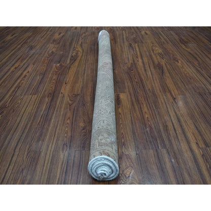 Overdyed & Vintage Worn Wool Hand Knotted Rug Grey Light Taupe 5.1X7.4 -O054060
