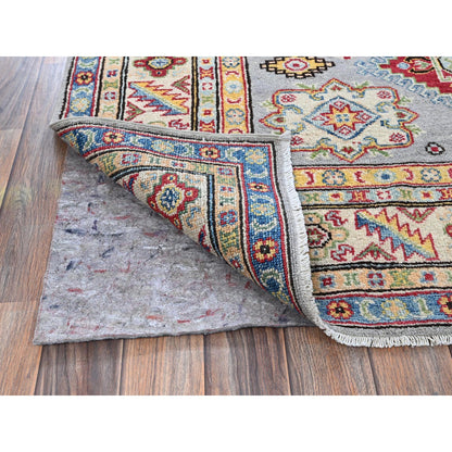 Kazak Wool Hand Knotted Rug Grey 5.0x6.3 -O0540