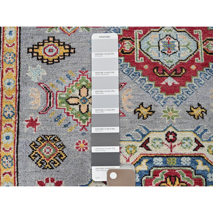 Kazak Wool Hand Knotted Rug Grey 5.0x6.3 -O0540
