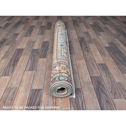 Kazak Wool Hand Knotted Rug Grey 5.0x6.3 -O0540