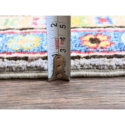 Kazak Wool Hand Knotted Rug Grey 5.0x6.3 -O0540