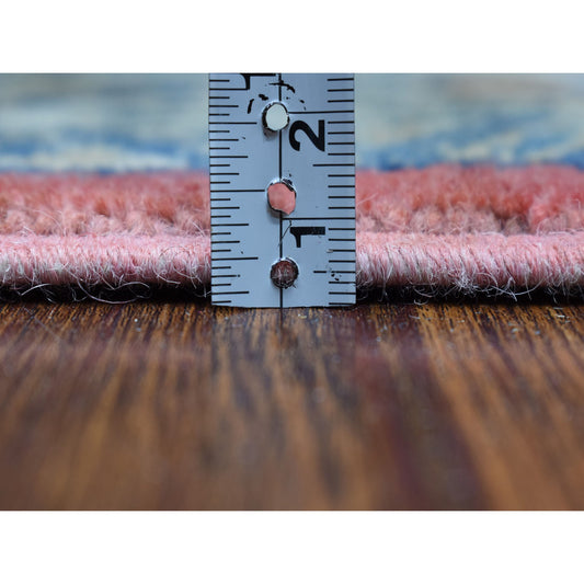 Kazak Wool Hand Knotted Rug Pink Ivory 3.9X5.7 -O054151