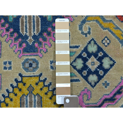 Kazak Wool Hand Knotted Rug Beige Ivory 4.1X6.1 -O054153