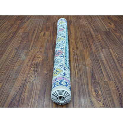 Kazak Wool Hand Knotted Rug Beige Ivory 4.1X6.1 -O054153